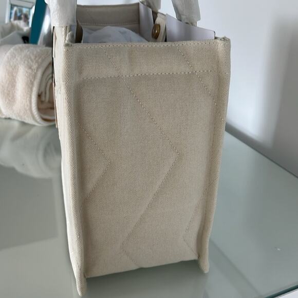 NWT $320 SANDRO Kabash quilted tote bag ecru / white - Picture 7 of 14